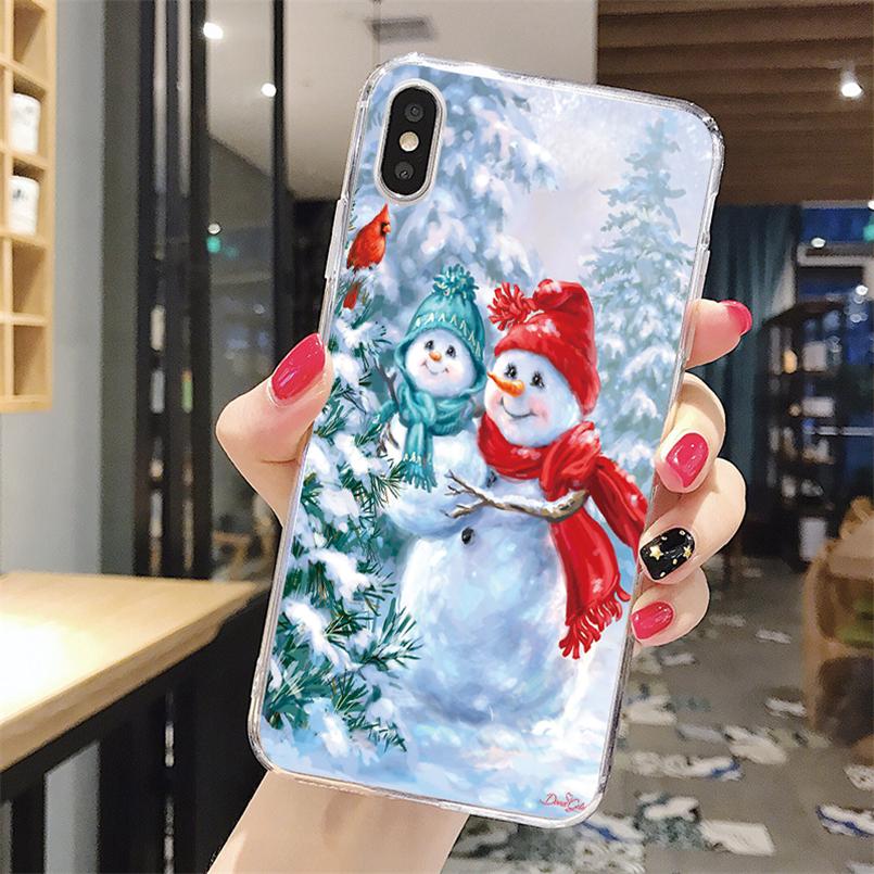 

Чехол для телефона с рождественским снеговиком для iPhone 5 5S SE 5C 6 6S 7 8 Plus 4 4S 11 Pro XR XS Max X Рождественский чехол из ТПУ для iPhone XR iPhone 11