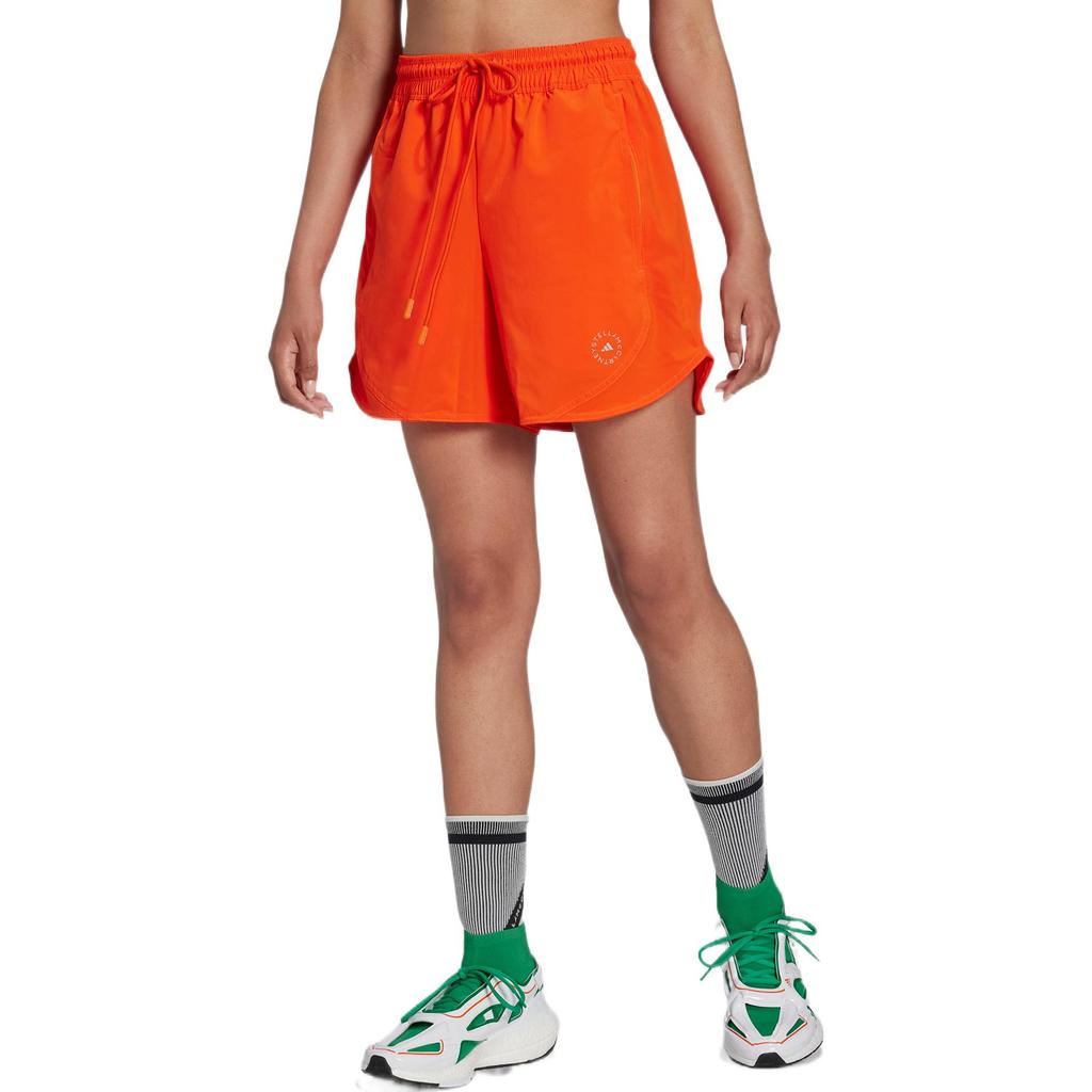 adidas Solid Color Logo Print Elastic Waist Shorts Women Shorts Orange HG6874