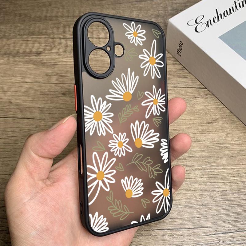 Little Flowers Print Phone Case For iPhone 17 Air 16 15 14 13 12 Pro Max 17 Pro 16e 11 Matte Shockproof Soft Edge Hard PC Cover
