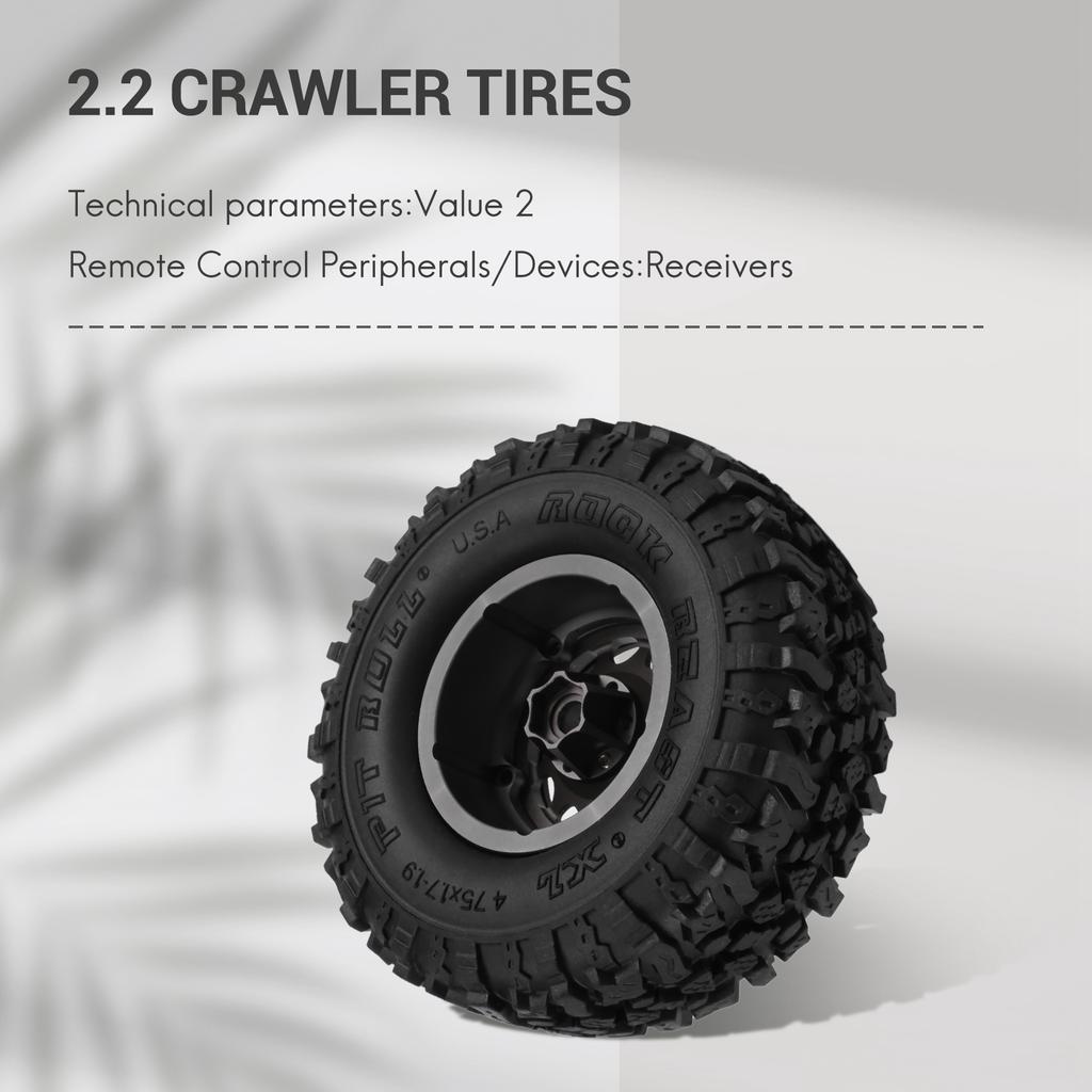 A71Z 4PCS Metal 2.2 Beadlock Wheel Rim Tires Set For 1/10 RC Crawler Car Traxxas TRX4 TRX6 Axial SCX10 RR10 Parts