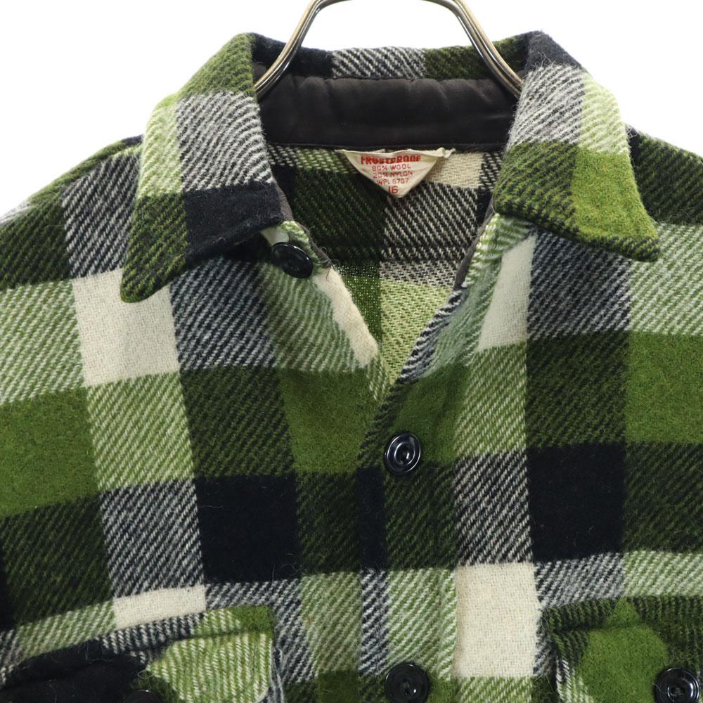 FROSTPROOF 60s 70s Vintage USA made wool blend Check Pattern Long sleeve Wool shirt Men's Used