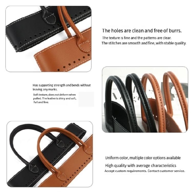 Bag Handle With Reinforced Design And Holes For Women PU Leather Craft DIY Crocheting Bags Making Accessories