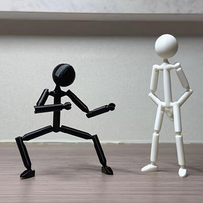 1/2 ks 3D tištěná zápalková figurka s pohyblivými klouby Hračka tyčinka na uvolnění stresu Postavička Fidget Man Model postavičky Muž Model na plochu