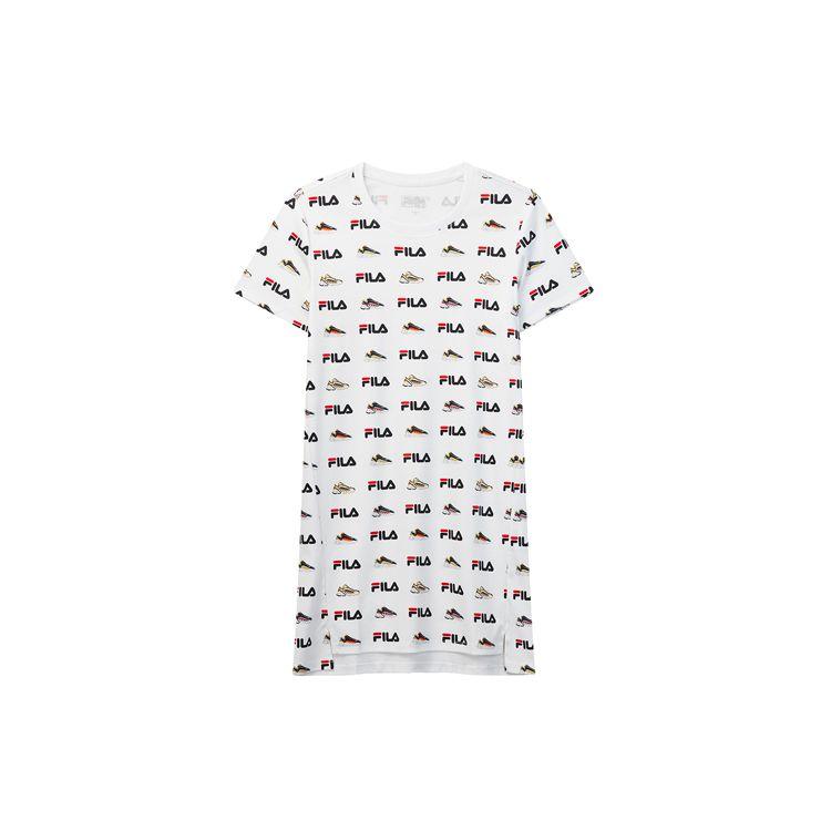 

Fila Футболка-платье с принтом в спортивном стиле, женские топы F11W028323F-WT