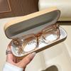 Vintage Large Frame Plain Glasses Fashionable Square Frames Premium Feeling Simple HD Anti-Blue Light Glasses Eye Protection