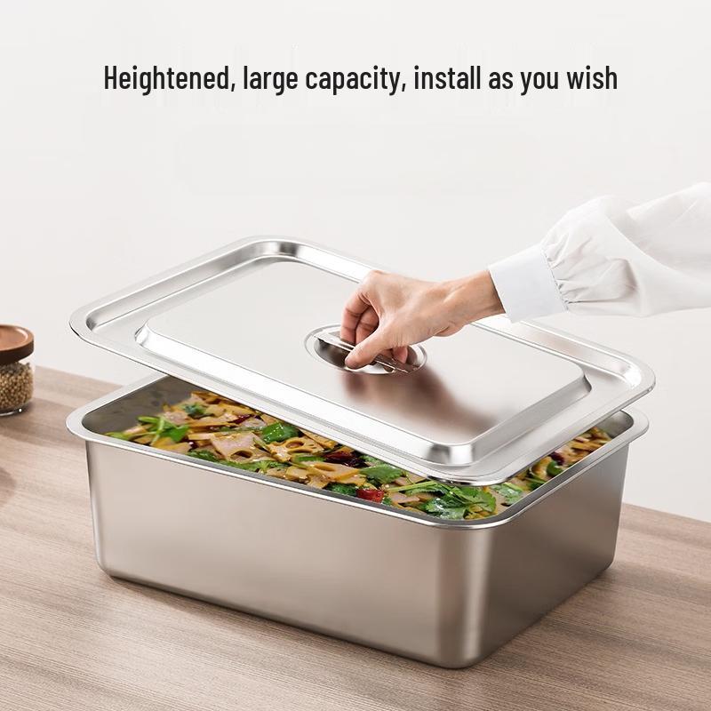 304 Stainless Steel Deep Rectangular Food Tray