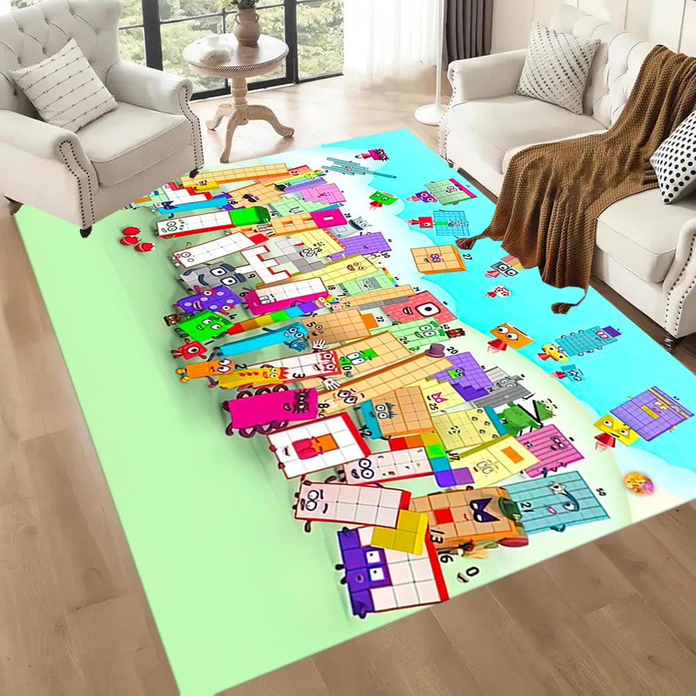 Numberblocks Area Rug Perfect for Entryway Outdoor Playrooms Foyer Anti-slip Rug Anime Office Decor Best for Christmas