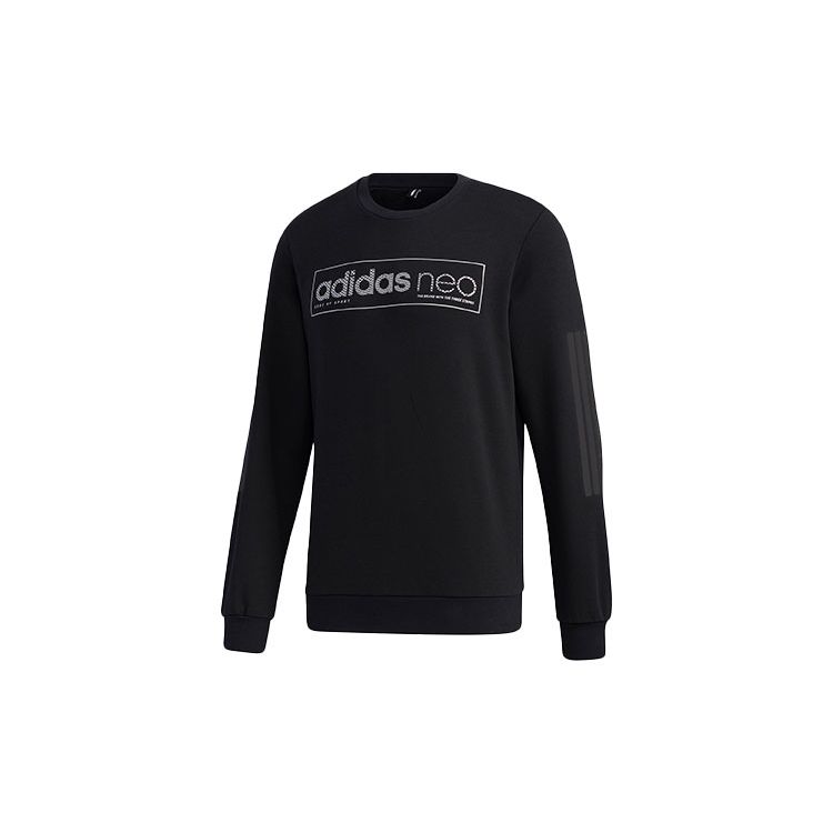 

Adidas Casual Sports Printed Logo Crew Neck Sweatshirt Men Tops Black GK8769