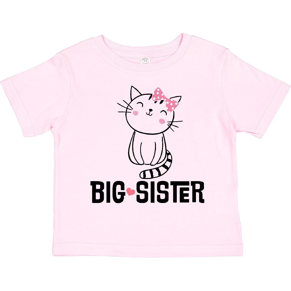 

Inktastic Big Sister Girl Cat Toddler kids boys T-Shirt Sis Sibling Kitten Kitty Childs 160