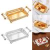 Turkish Coffee Tea Serving Tray Cosmetic 45x20cm Portable with Double Handle for Birthday New Year Celebrations Events Wedding