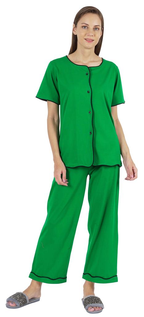 Inkmeso Damen Schlafanzug Set Oberteil Einfarbig Nachtwäsche Pj Loungewear 2-teiliges Set