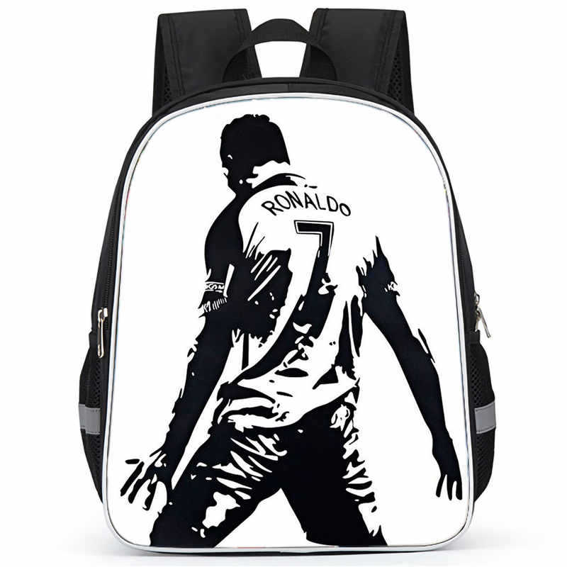 Cr7 Rucksack Hochauflösender Druck Große Kapazität Multifunktion Reißverschluss Oxford Rückenschutz Leichter Rucksack