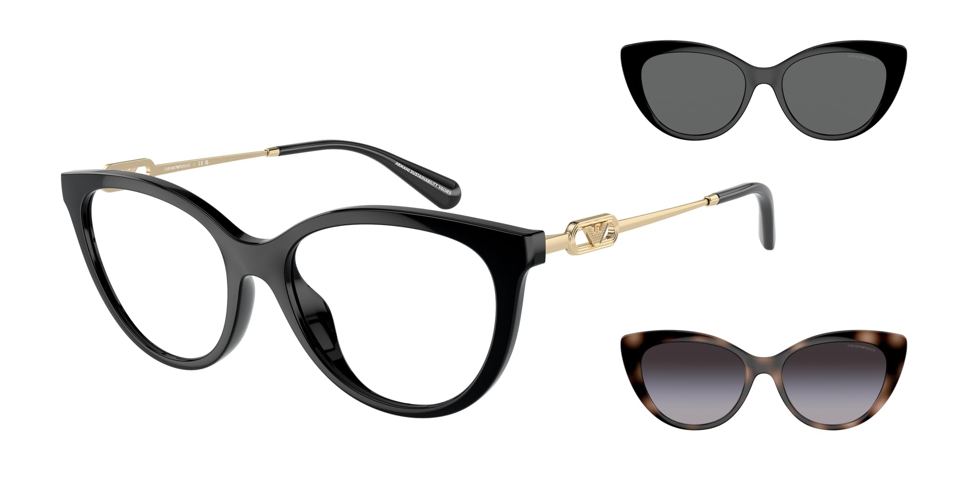 Emporio Armani Damen Klar Frau Sunglass Ea4213u - Rahmenfarbe: Schwarz Glänzend, Linsenfarbe: - Bild 12