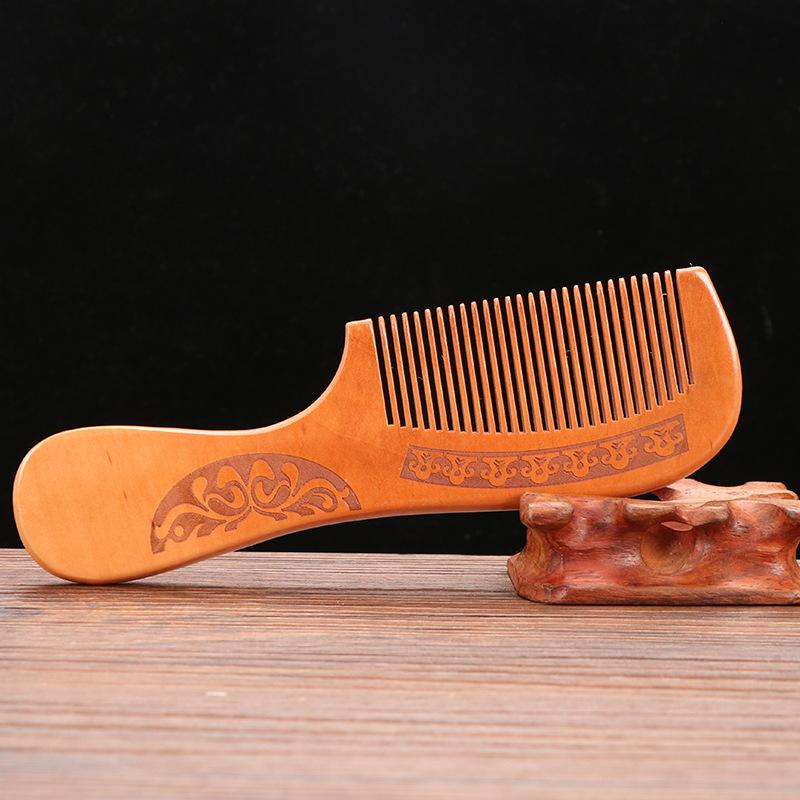 Carved Mahogany Health Massage Anti-static Comb