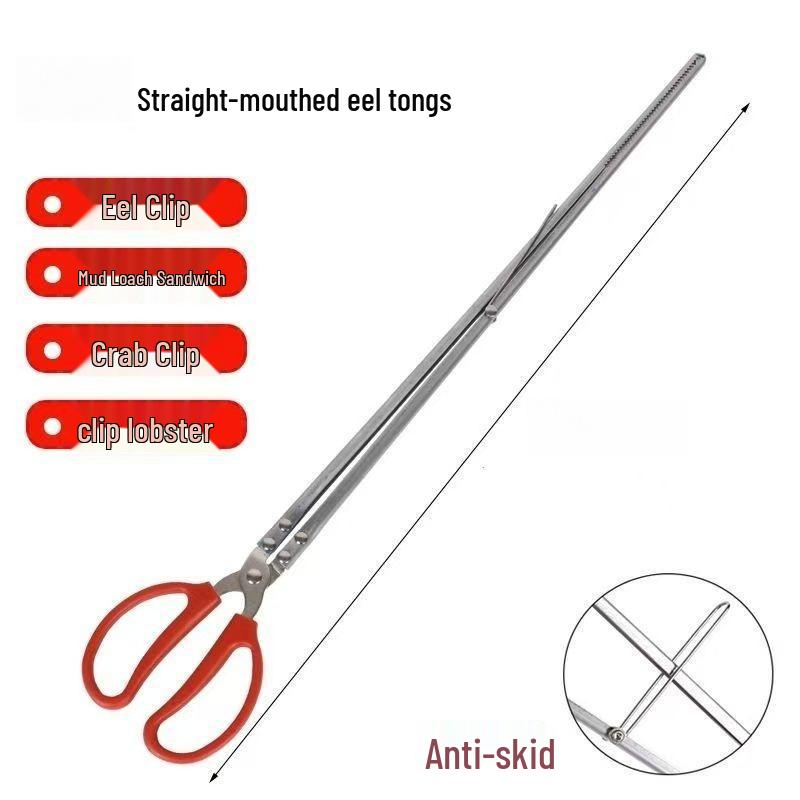 Halkfri ål- och hummertång i rostfritt stål med långt handtag