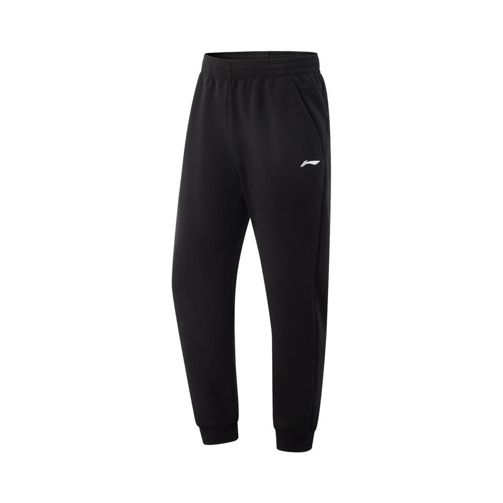 Li-Ning Comfortable Simple Versatile Mid-Rise Tapered Knit Sports Pants Men Bottoms Black AKLV331-5