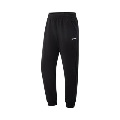 Comfortable Simple Versatile Mid-Rise Tapered Knit Sports Pants Men Bottoms Black AKLV331-5
