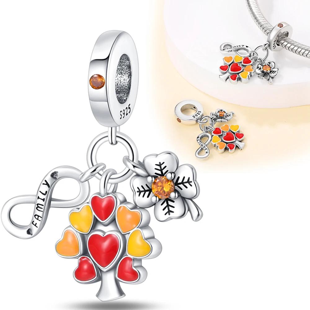 Copper Autumn Maple Leaf Squirrel Charm Pendant Beads Fit Charm Original Bracelet Women Jewelry Making