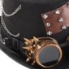 Vintage Rivet Gear Chain Top Hat Victorian Black Jazz Hat Steampunk Hat with Goggles Top Hat for Party Carnival Props
