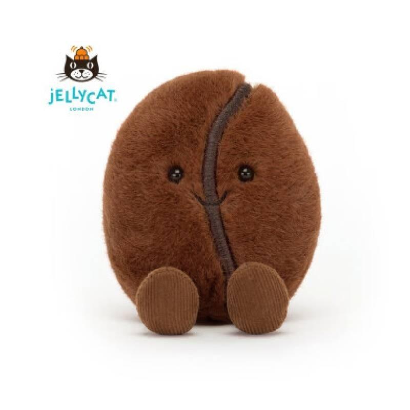 Brown Jellycat Theme Coffee Bean Plush Toy Kids Stuffed Smiling Gift Expression