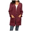 Women's  And Winter Loose Solid Color Stitching Long-sleeved V-neck Single-breasted Pockets Plush Coat