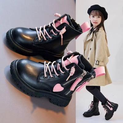 Warme Baumwollstiefel für Kinder, Prinzessinnen-Lederstiefel