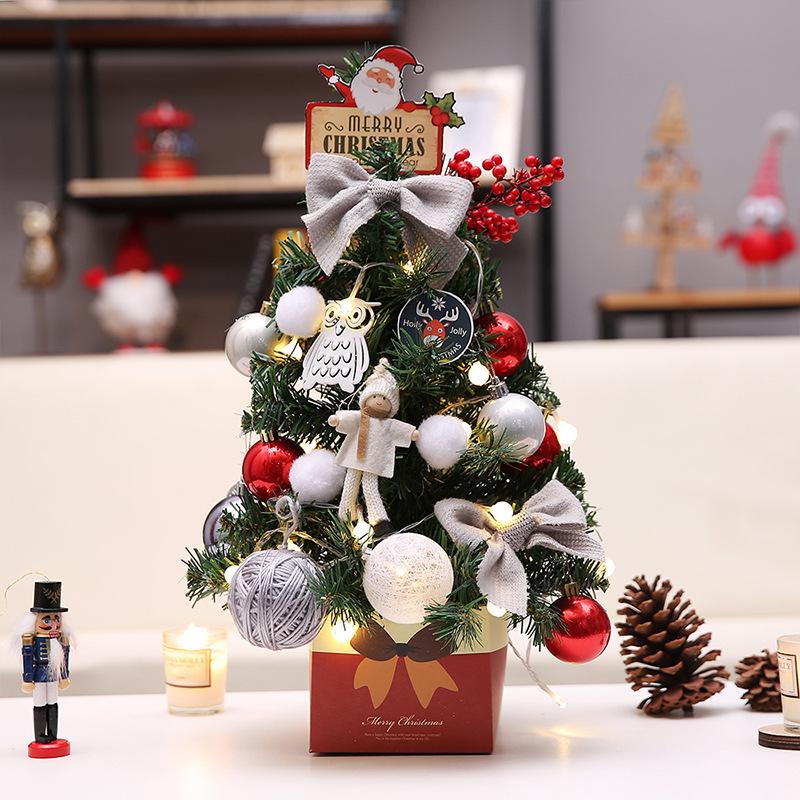 Qingmeng Luxury Dense Korean-Style Christmas Tree - 45CM/60CM Desktop Ornament.
