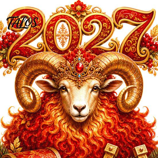 Seasonal Glass Window Ornament 2027 New Year Cling, Red And Gold Zodiac Sheep Static Decals for Doors, Non-adhesive Reusable Sticker Home Office Shop