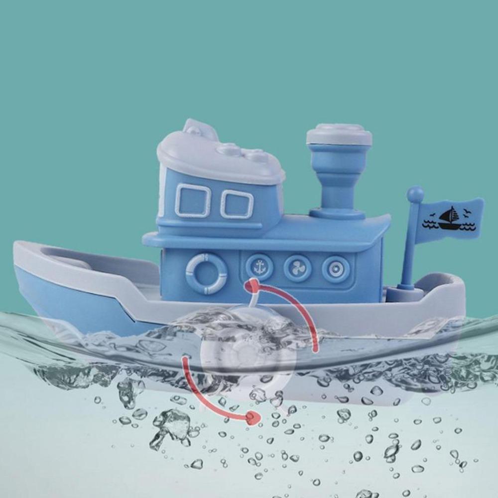 Floating Ship Game Swimming Beach Game Baby Bath Toys Cartoon Ship Toy Clockwork Boat Wind Up Toy