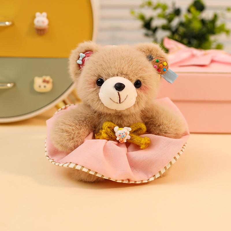 Cute Clothes Bear Little Rabbit Plush Doll Pendant Keychain Book Packaging Decoration Doll Bag Hanging Decoration Gift