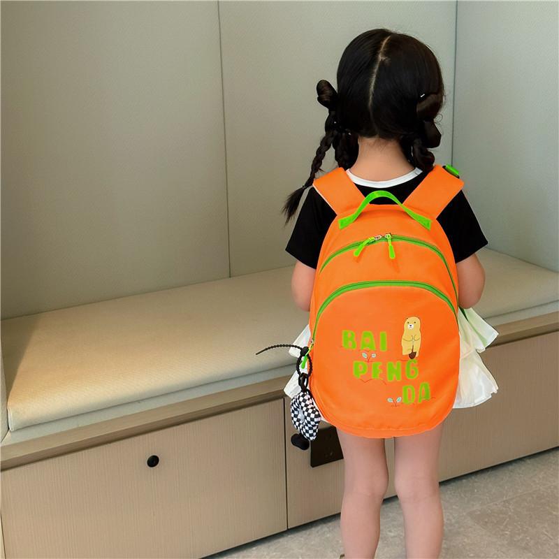 Adorable Korean Style Colorful Canvas Backpack For Kids With Light And Comfortable Design