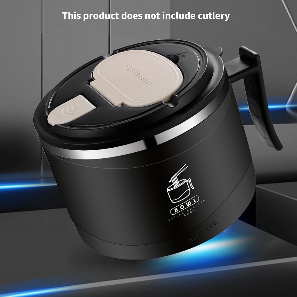 1300ml Miska do ramenu z pokrywką Stal nierdzewna Kuchenka do makaronu instant Miska na sałatkę owocową Ryż Zupa Duży lunchbox Akcesoria kuchenne