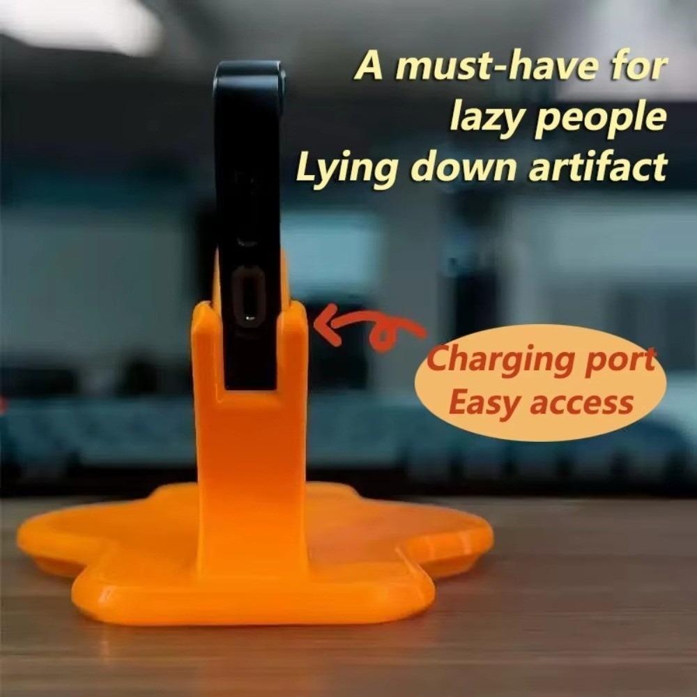 Ergonomic Bedside Phone Stand Curved Non-Slip Side Lying Phone Holder Side Lying