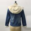 Women Casual Long Sleeve Fleece Denim Ladies Jacket Hooded Hasp Jeans Coat