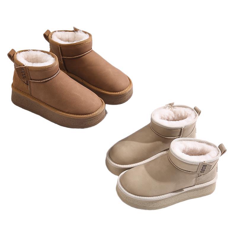 thick-soled snow boots women's thickened medium tube non-slip waterproof cotton shoes bread winter velvet high tube new fashion