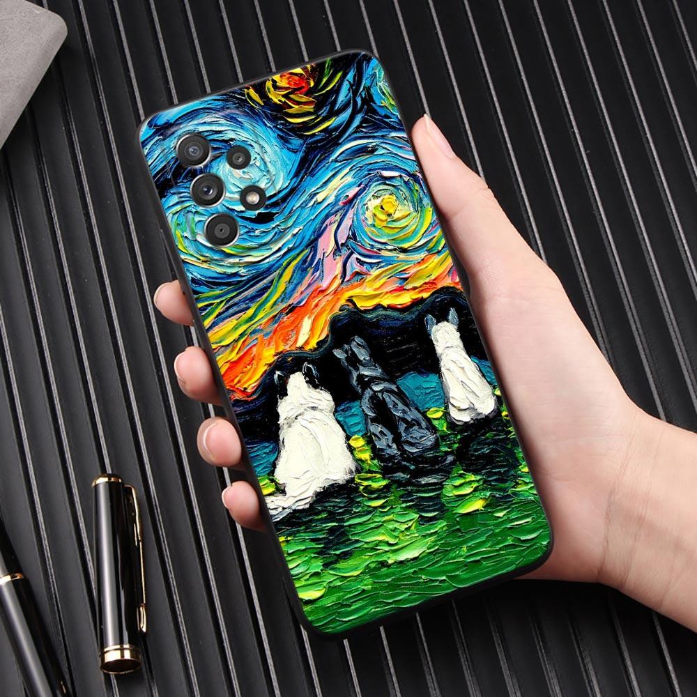 Cat Van Gogh Starry Painting Phone Case For Samsung Galaxy A57 A56 A37 A55 A36 A26 A54 A52 A35 A34 A25 A17 A16 A15 A07 A06 Cover