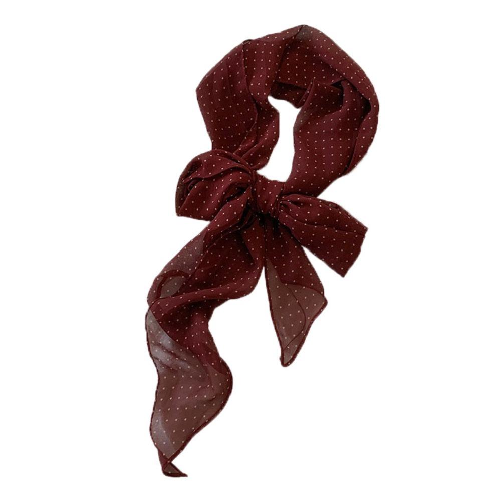 Ribbon Scarf Headband Thin Long Scarves Sweet Polka Dot Scarf  Outdoor
