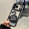 17PRO/17AIR Diamond-encrusted Electroplating Shell + Swan Quicksand Bracket for 17PROMAX Mobile Phone Case Luxury Cartoon