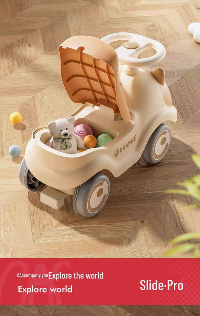 New Four-Wheel Kids Ride-On Scooter for Boys & Girls, Ages 1-3, Anti-Rollover Design