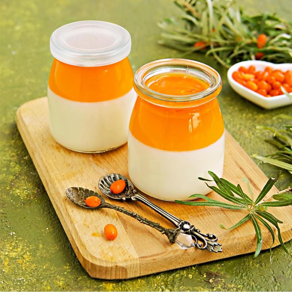 10Pcs 4 Oz Clear Yogurt Jars With PE Lids, Glass Pudding Jars Yogurt Jars Ideal for Jam, Honey, Wedding Favors, Shower Favors