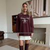 Trendy Oversized Thickened Round Neck Hoodie with Stylish Print for Autumn and Winter