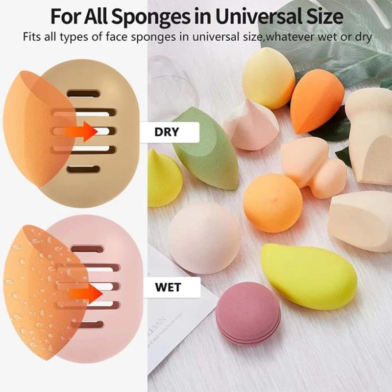 1PC Portaspugna per trucco Custodia protettiva per spugna di bellezza multiforo in silicone ecologico Custodia da viaggio protettiva per soffio cosmetico