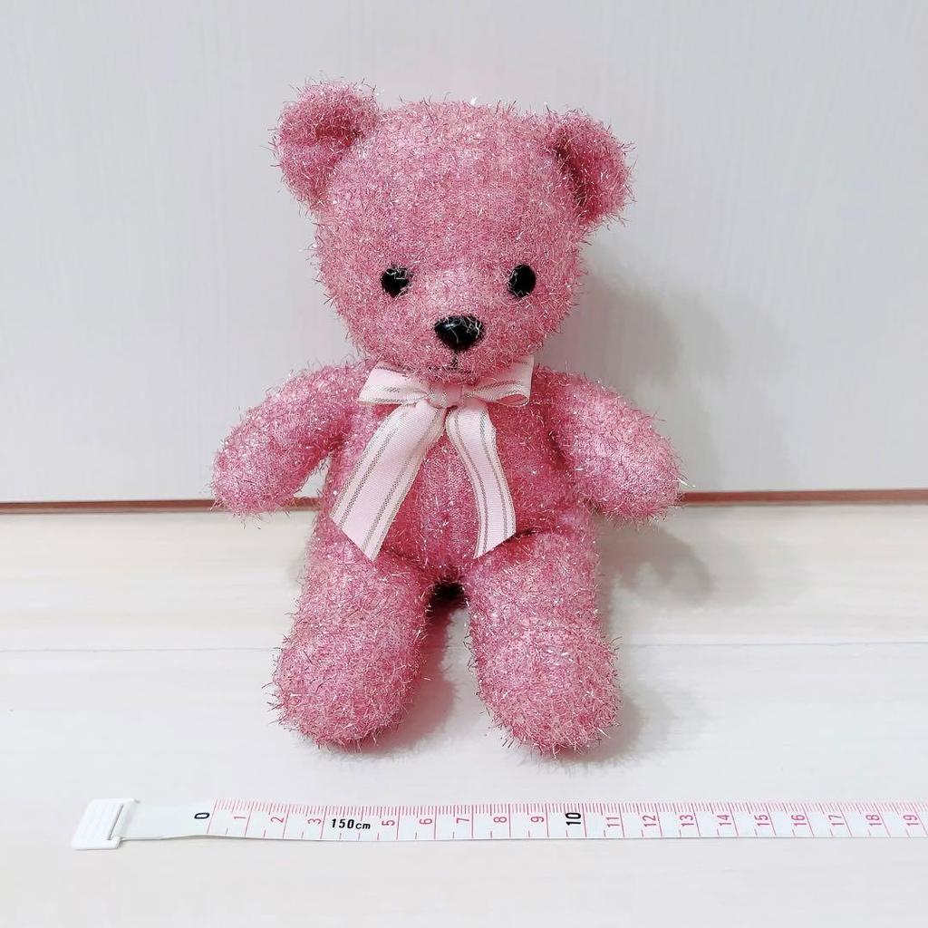 [USED] Pink glitter teddy bear plush toy for babies and children