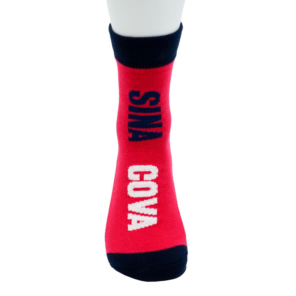 Meias Médias Masculinas Sinacova, Tamanho 25-27cm, Solado Felpudo, Meias Curtas para Tênis, Casuais, Meias com Logo, 24277460 (Vermelho)