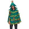 2025 Women's 3D Christmas Tree Skirt with Hooded Cape Costume