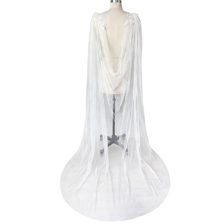 Delicato Scialle Staccabile Trasparente Lunghezza Cattedrale Accessorio Sposa Per Banchetti Ricevimenti
