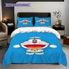 Doraemon Aventura Héroe Azul Historia Juego de Tres Piezas 1 Funda Nórdica 2 Fundas de Almohada Sin Relleno Juego de Cama Suave Y Cómodo