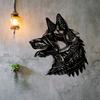 Wolf Head Metal Wall Art, Weather Resistant Sculpture for Outdoor Garden or Indoor Living Room, Wildlife Decor Gift for Halloween New Year
