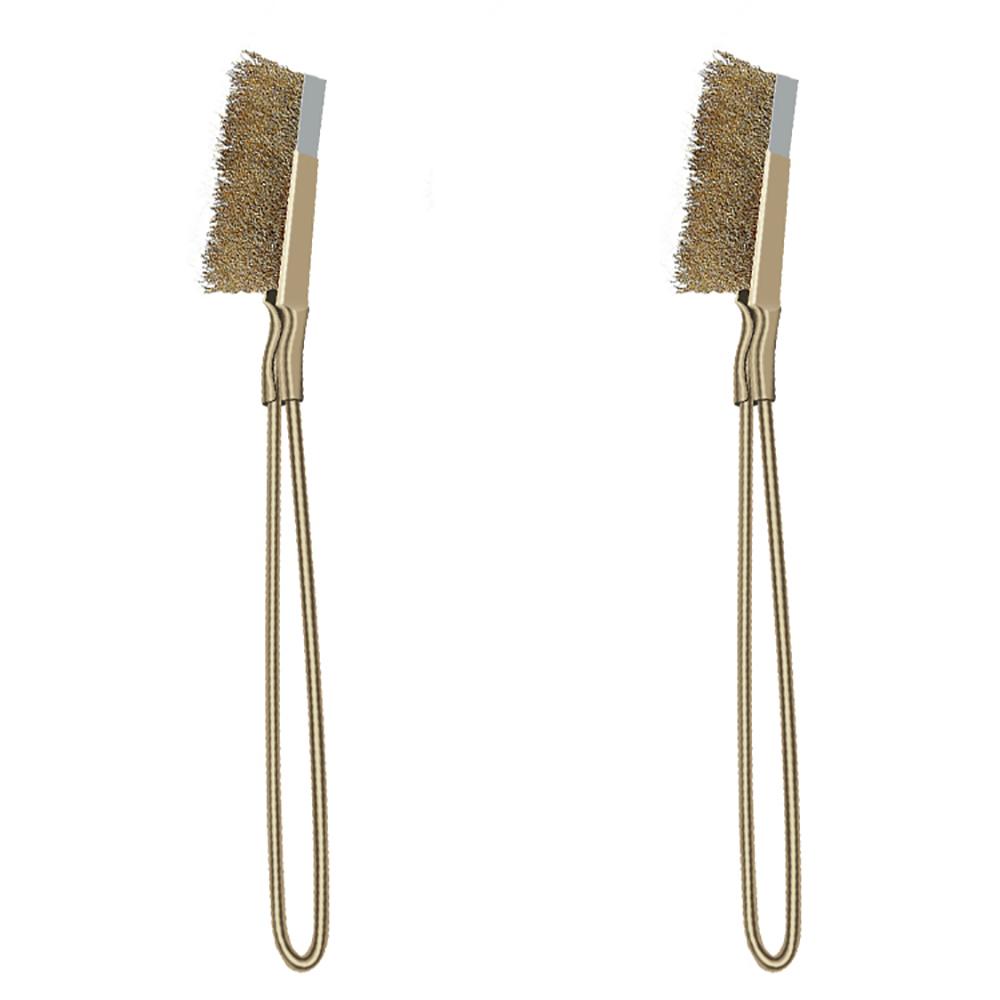 

2pcs Metal Rust Removal Wire Brush Set Steel Brass Nylon Cleaning Polishing Detail Brushes for Metal Cleaning