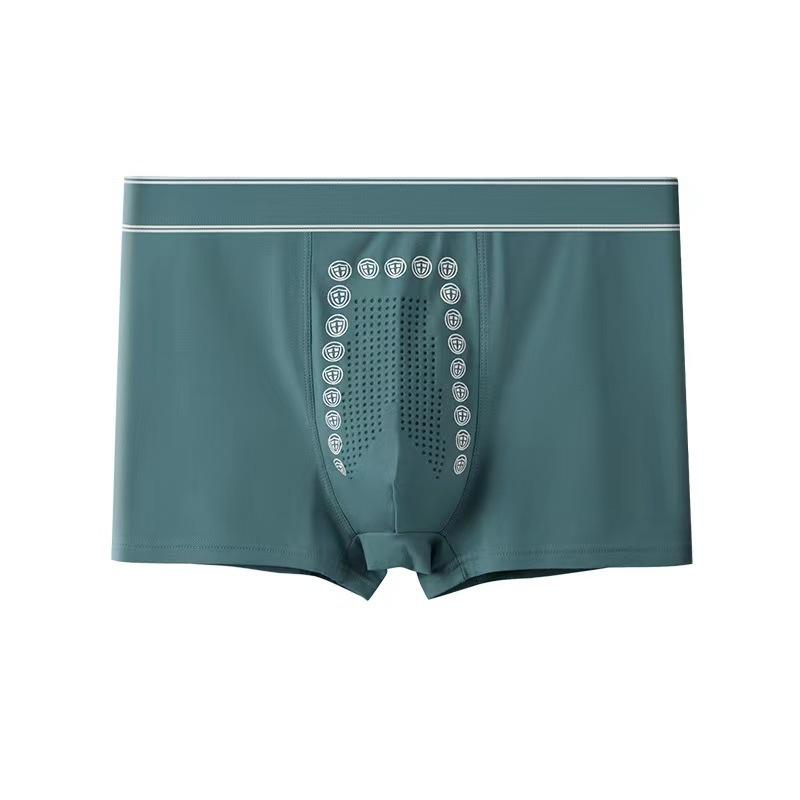 Большой размер Мужское Весенне-Осеннее Хлопковое Антибактериальное Нижнее Белье с Плоским Углом в Области Промежности и Талии L